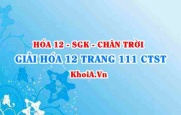 Giải Hóa 12 trang 111 Chân trời Sáng tạo